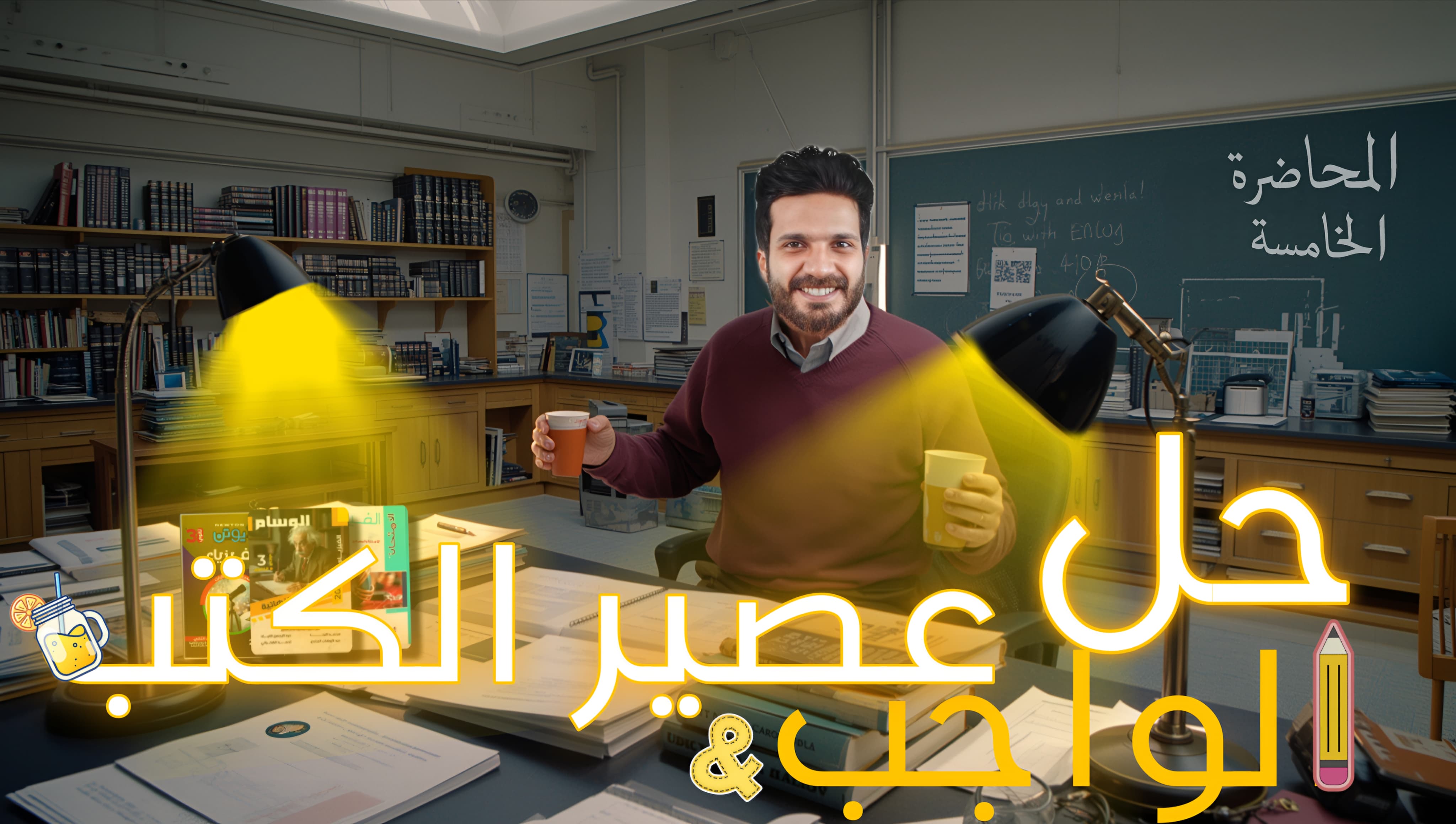 المحاضرة الخامسة فيديو الواجب + فيديو عصير الكتب